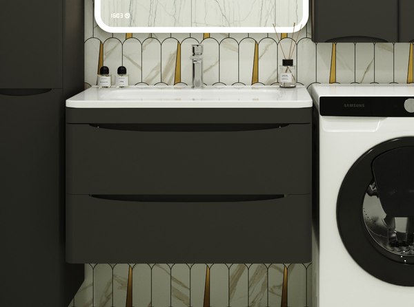 Тумба под умывальник Symbolite Бергамо мини 80 Люкс Plus 2 ящика - фото