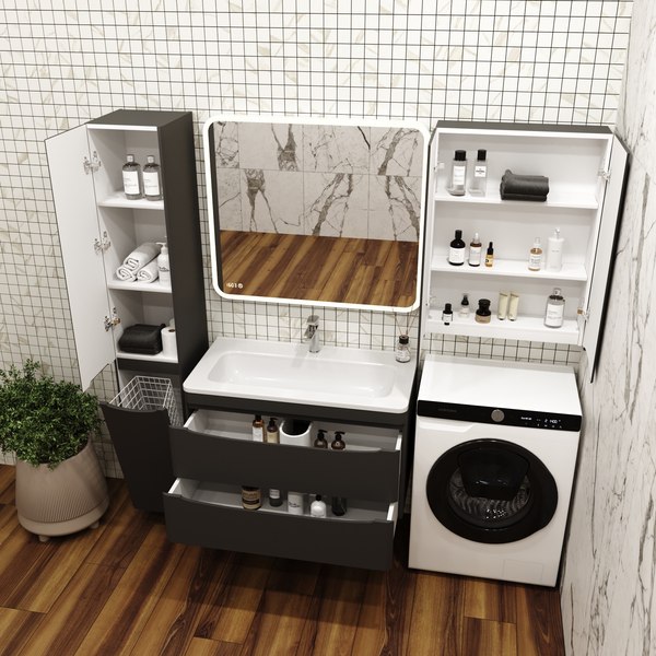 Тумба под умывальник Symbolite Бергамо мини 80 Люкс Plus 2 ящика