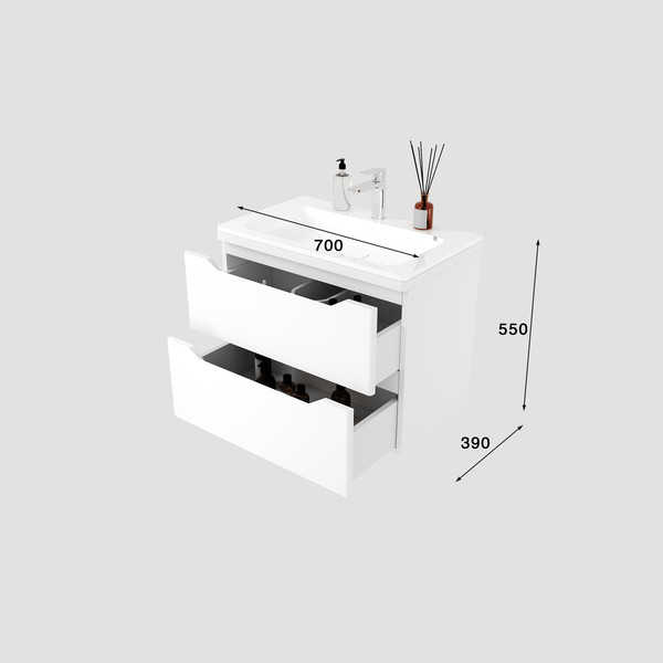 Тумба под умывальник Symbolite Марелла 70 Люкс Plus 2 ящика