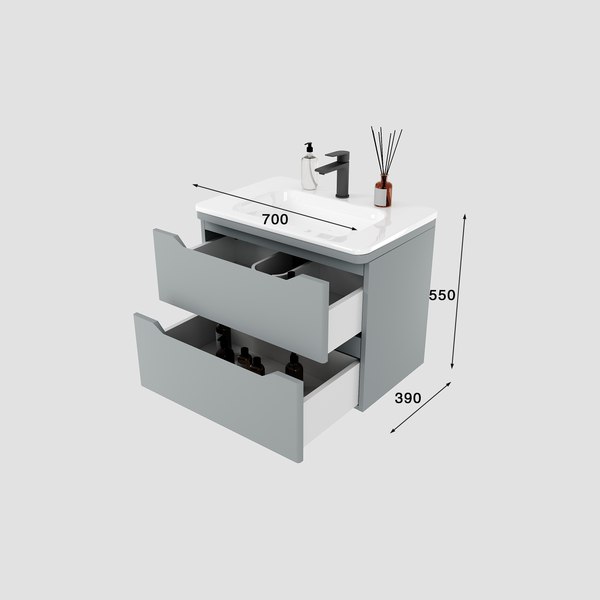Тумба под умывальник Symbolite Марелла 70 Люкс Plus 2 ящика