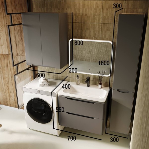 Тумба под умывальник Symbolite Марелла 70 Люкс Plus 2 ящика