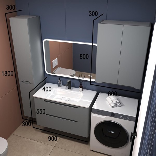 Тумба под умывальник Symbolite Марелла 90 Люкс Plus 2 ящика