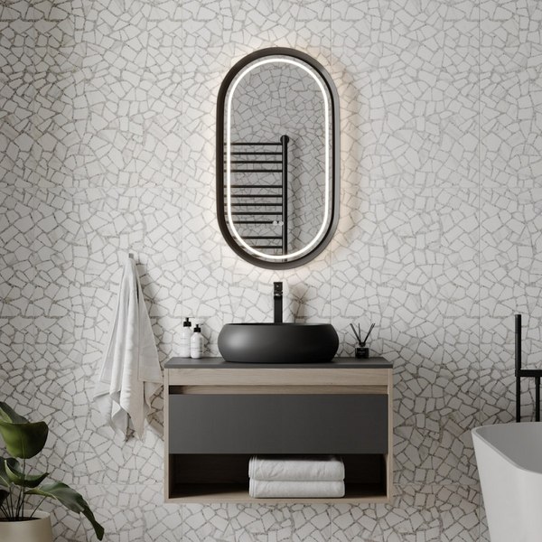 Зеркало Teymi Iva Magic Black 50х90 LED / T20622 - фото