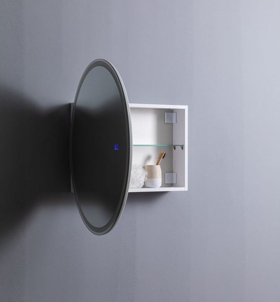 Шкаф с зеркалом для ванной Aquanet Оптима D 800 LED / 344784