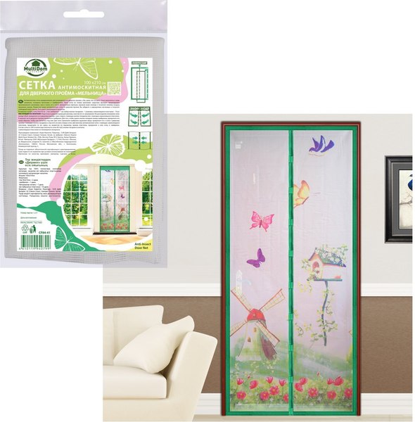 Москитная сетка на дверь Мультидом Мельница CF84-41