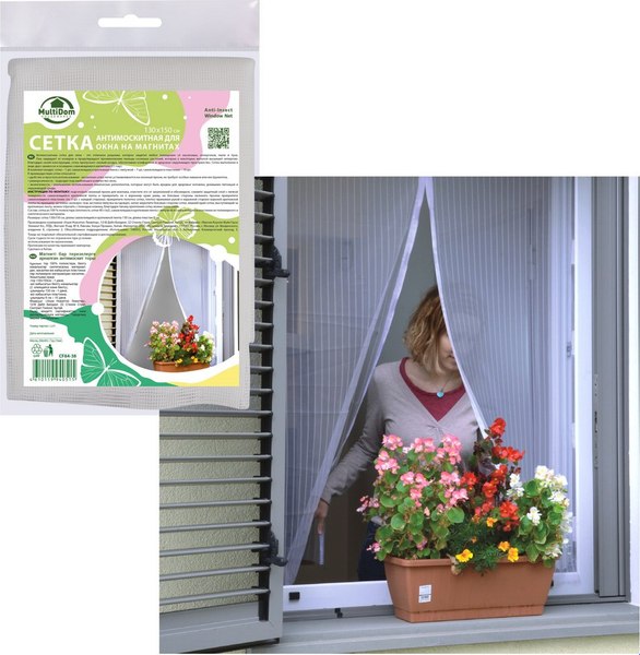 Москитная сетка на окно Мультидом На магнитах CF84-38