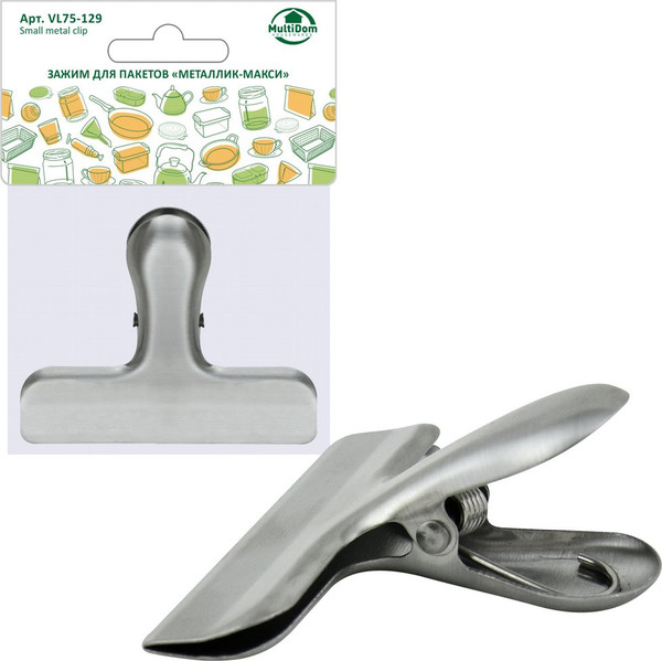 Зажим для пакетов Мультидом Металлик-Макси VL75-129