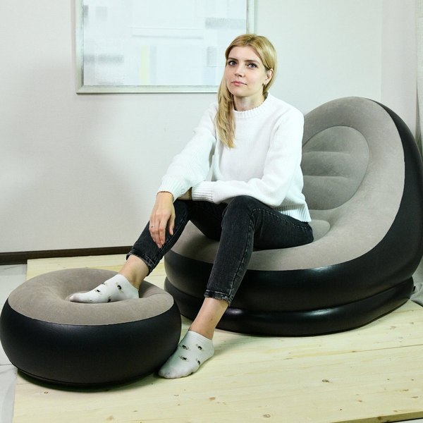 Надувное кресло Мультидом Комфорт с пуфиком VL84-276