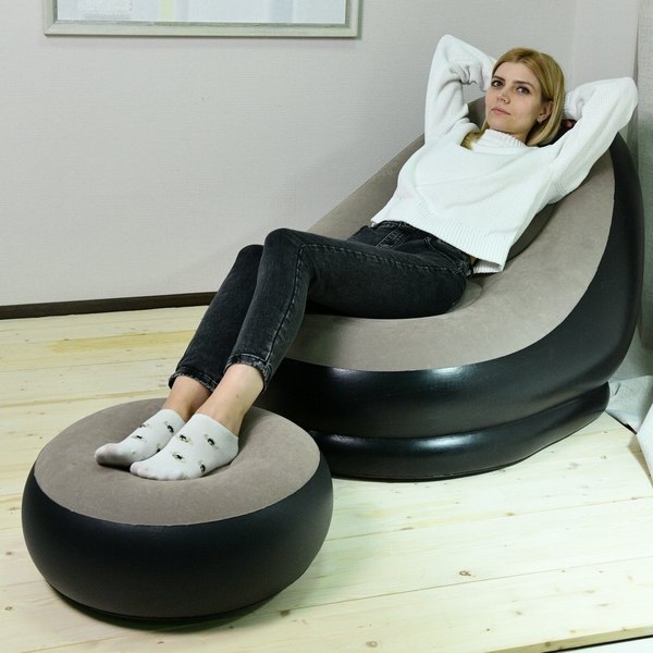 Надувное кресло Мультидом Комфорт с пуфиком VL84-276