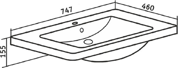Умывальник Runo Omega 75