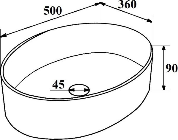 Умывальник Runo Ovale 50