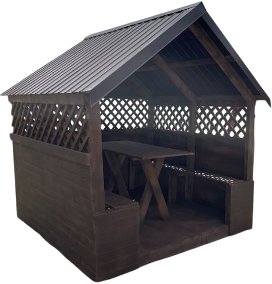 Беседка КомфортПром С двухскатной крышей 2x2метра / 102222223 - фото