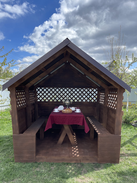 Беседка КомфортПром С двухскатной крышей 2x2метра / 102222223