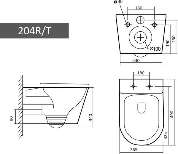 Унитаз подвесной Grado GD-W204T