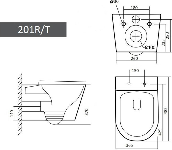 Унитаз подвесной Grado GD-W201T
