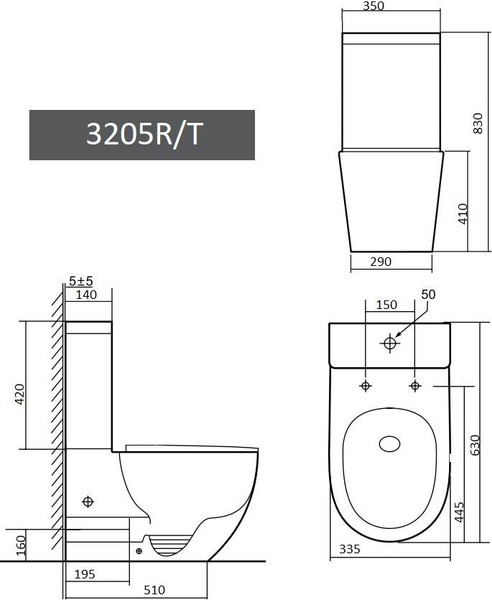 Унитаз напольный Grado GD-3205R