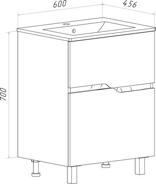 Тумба под умывальник Runo Палермо 60