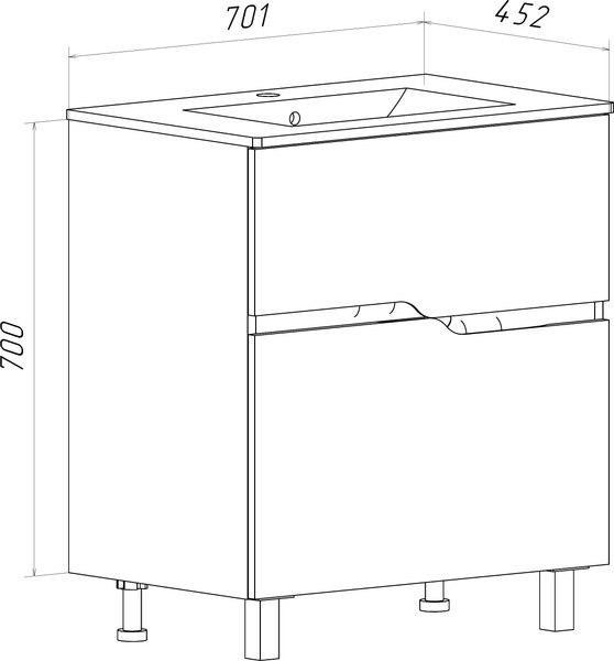 Тумба под умывальник Runo Палермо 70