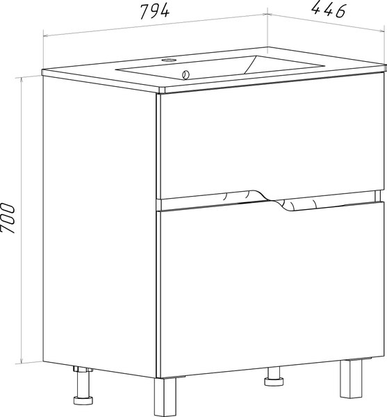 Тумба под умывальник Runo Палермо 80