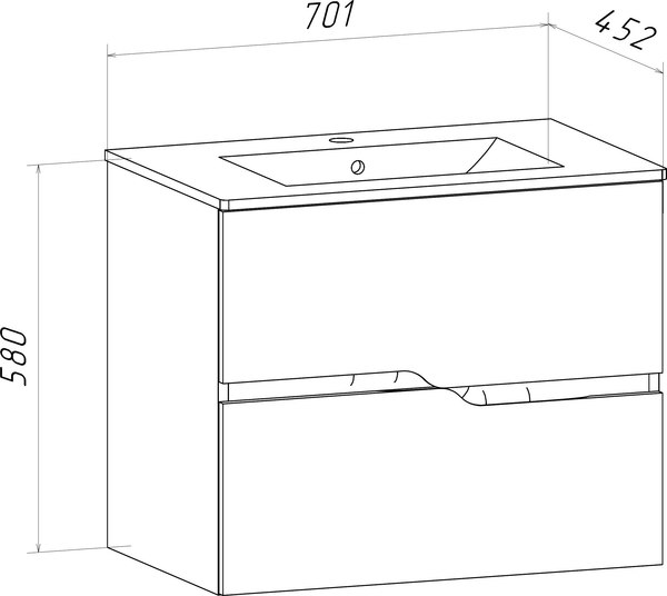 Тумба под умывальник Runo Палермо 70