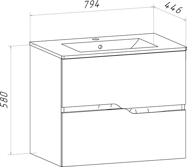 Тумба под умывальник Runo Палермо 80