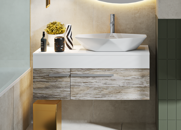 Тумба под умывальник Runo Вудлайн 100 (подвесная) - фото