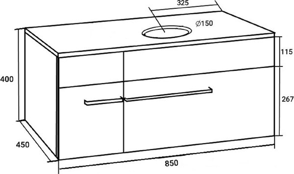 Тумба под умывальник Runo Вудлайн 85