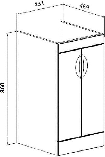 Тумба под умывальник Runo Лира 45