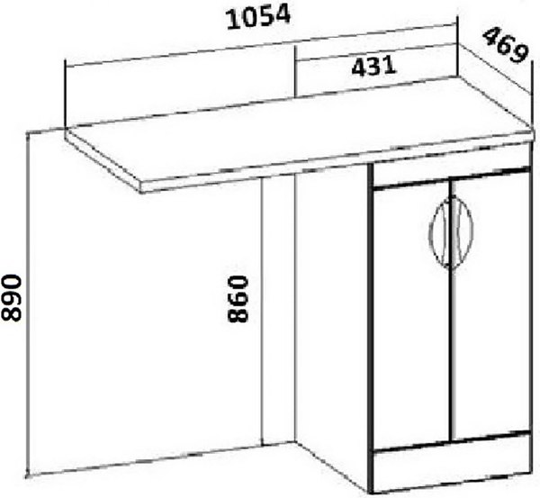Тумба под умывальник Runo Лира 45