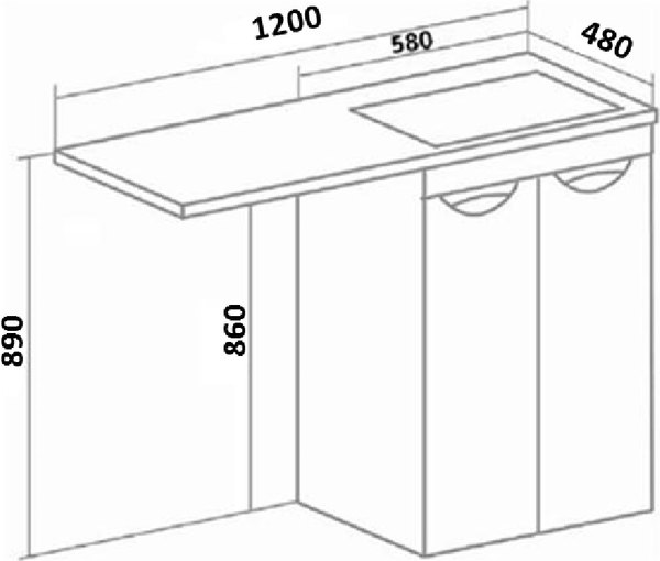 Тумба под умывальник Runo Лира 60