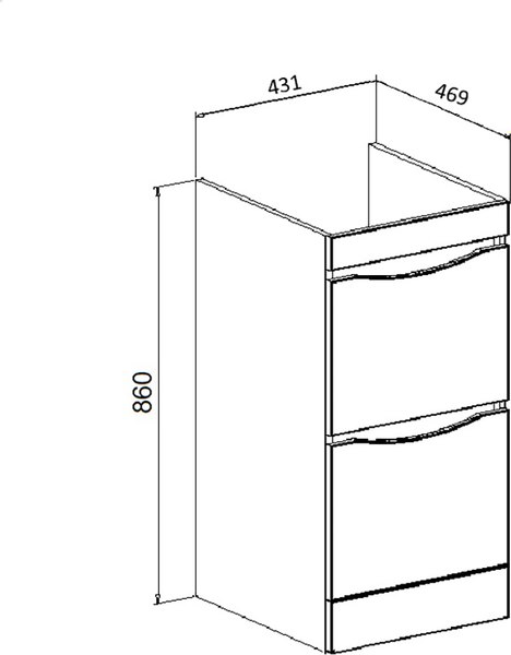 Тумба под умывальник Runo Орион 45 2 ящика