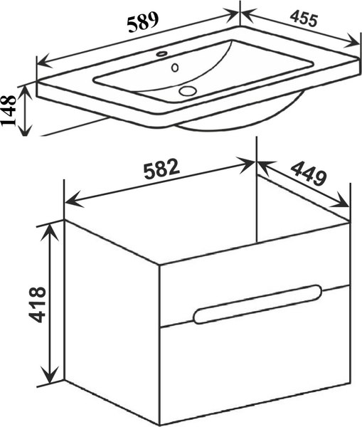 Тумба под умывальник Runo Парма 60