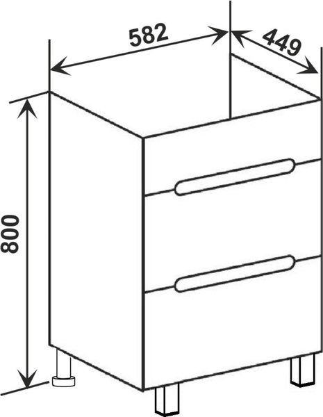 Тумба под умывальник Runo Парма 60