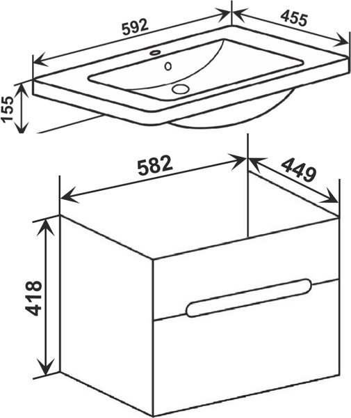 Тумба под умывальник Runo Парма 60
