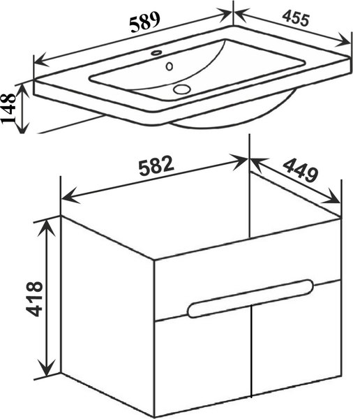 Тумба под умывальник Runo Парма 60 2 двери