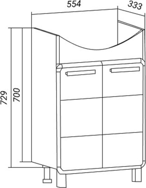 Тумба под умывальник Runo Эрика 60