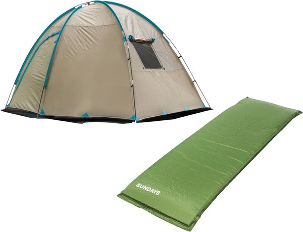 Палатка Coyote Vaal CL-B15 с туристическим ковриком Sundays ZC-SIM001-2 10см - фото