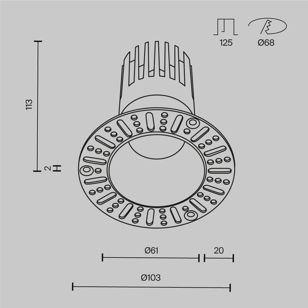 Точечный светильник Maytoni Dip DL122-15W-4K-TRS-B