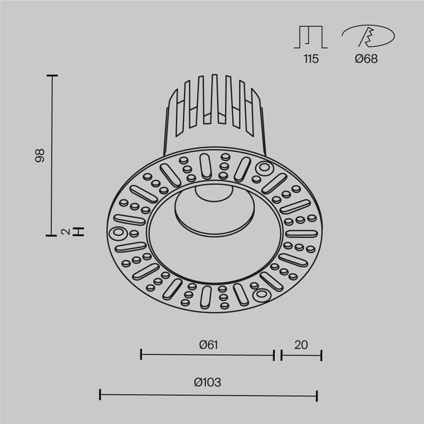 Точечный светильник Maytoni Dip DL121-15W-2.7K-TRS-B