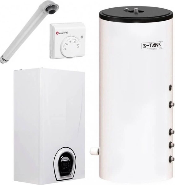 Комплект газового котла с бойлером Federica Bugatti 24В + S-Tank BER 200 - фото
