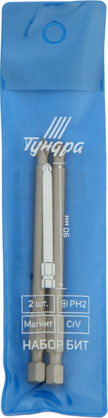 Набор бит Tundra Намагниченные сталь CrV PH2x90мм / 2270950