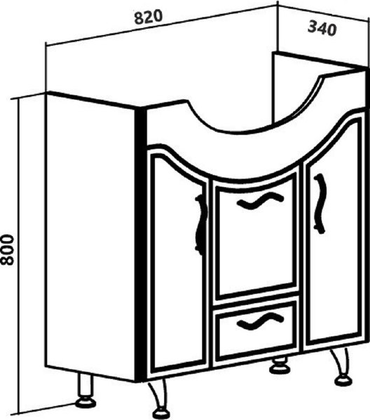 Тумба под умывальник Runo Севилья 85
