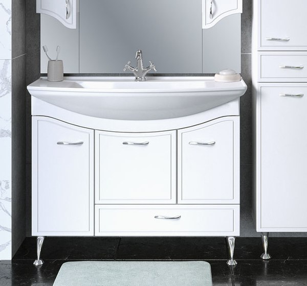 Тумба под умывальник Runo Севилья 105 с корзиной для белья - фото