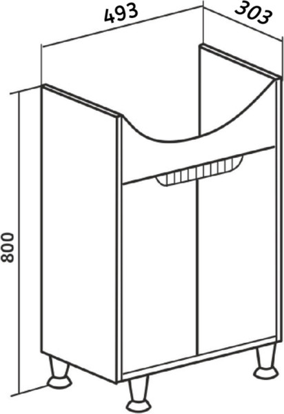 Тумба под умывальник Runo Эко 50