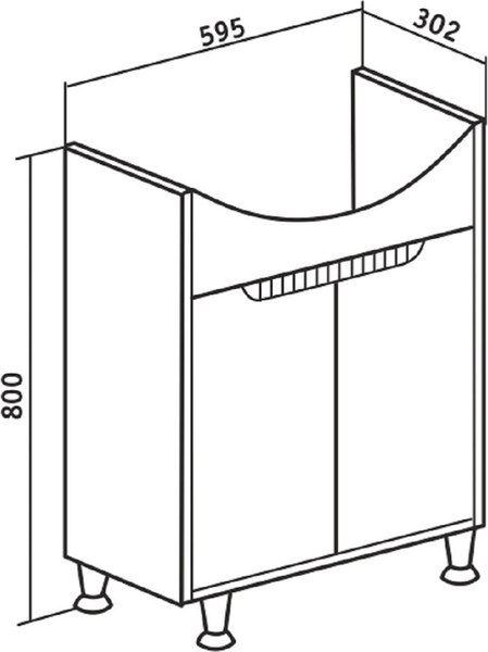 Тумба под умывальник Runo Эко 60