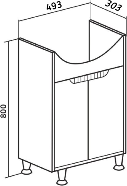 Тумба под умывальник Runo Эко 50