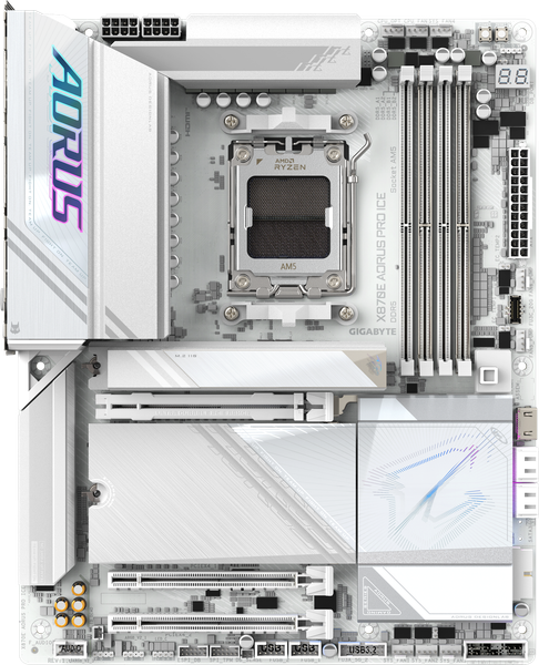 Материнская плата Gigabyte X870E Aorus Pro Ice - фото