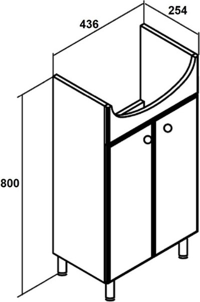 Тумба под умывальник Runo Уют 45