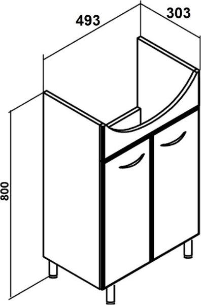 Тумба под умывальник Runo Уют 50