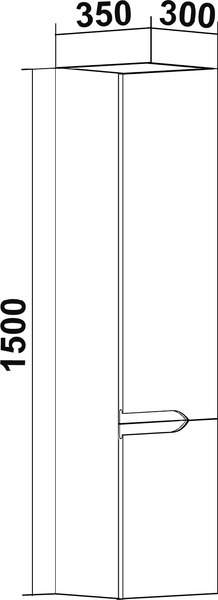 Шкаф-пенал для ванной Runo Стокгольм 35 правый